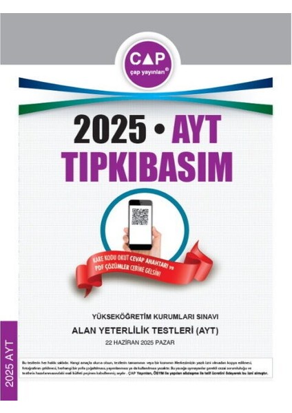 Çap Yayınları 2025 Ayt Tıpkı Basım