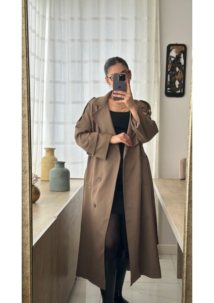 Haki Uzun Trençkot modelleri