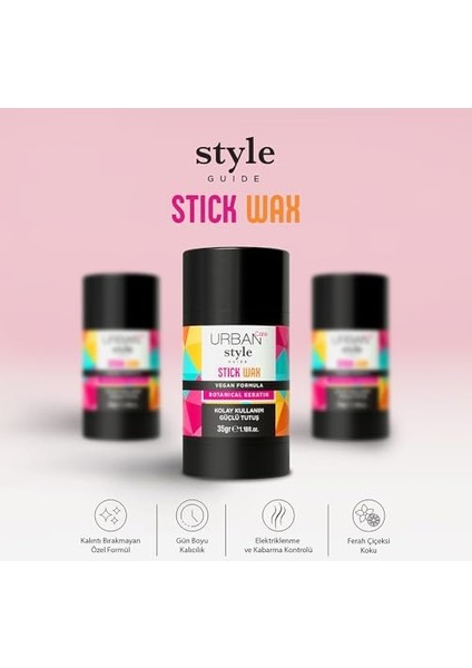 Urban Care Style Guide Güçlü Tutuş Sağlayan Saç Sabitleyici Stick Wax 35 Gram