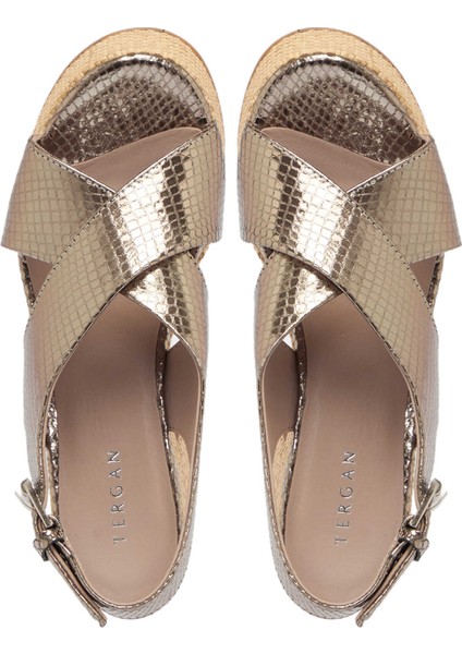 Gri Hakiki Deri Kadın Sandalet - K24Y1SN67669-I8G