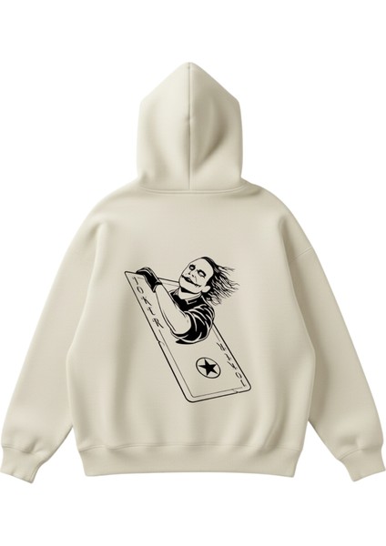 Joker Baskılı Unisex Boxy Fit Hoodie Sweatshirt