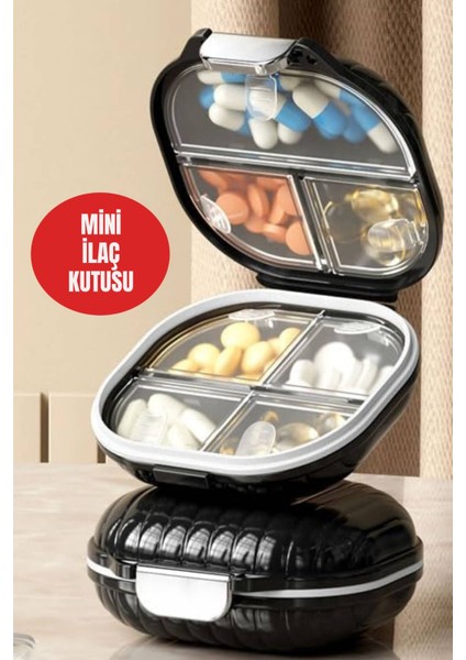 Siyah 7 Bölmeli Hap Kutusu – Sızdırmaz Vitamin ve Ilaç Düzenleyici, Ceplik Seyahat Kabı Mini fiyatları