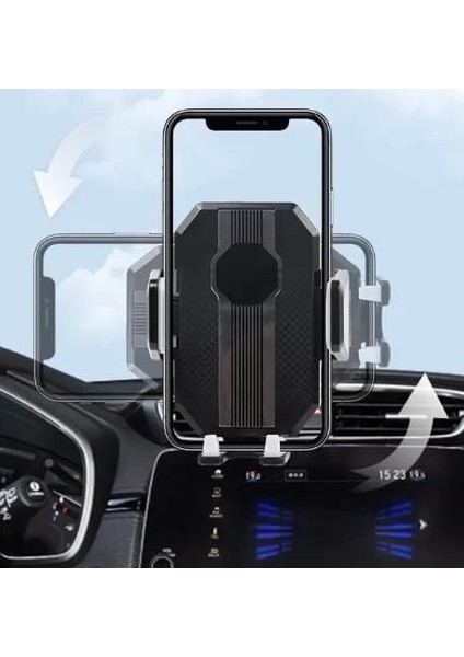 Privity Serisi Teleskobik Araç Içi Telefon Tutucu Vantuzlu 360 Derece Özel Jel Takviyeli Telefon Tutucu Zp-X modelleri