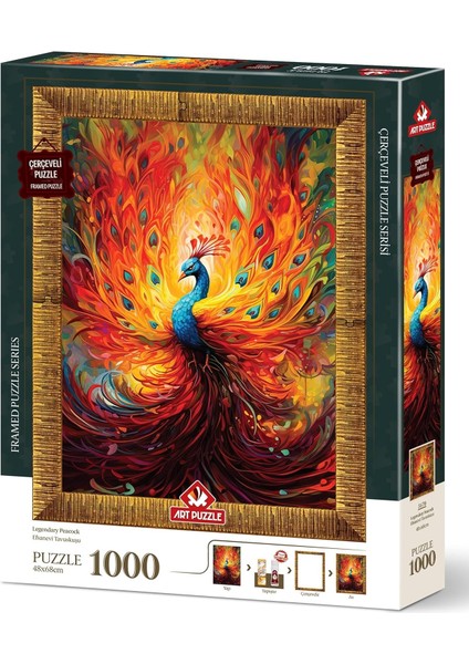 Puzzle Efsanevi Tavuskuşu 1000 Parça Çerçeveli Puzzle