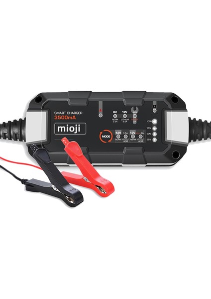 Mio 3500 3.5A 6V ve 12V Araba Şarj, Akü Bakım, Damlama Şarj Cihazı ve Motosiklet, Atv, Lityum ve Derin Döngülü Aküler Için Kükürt Giderici Akıllı Akü Şarj Cihazı