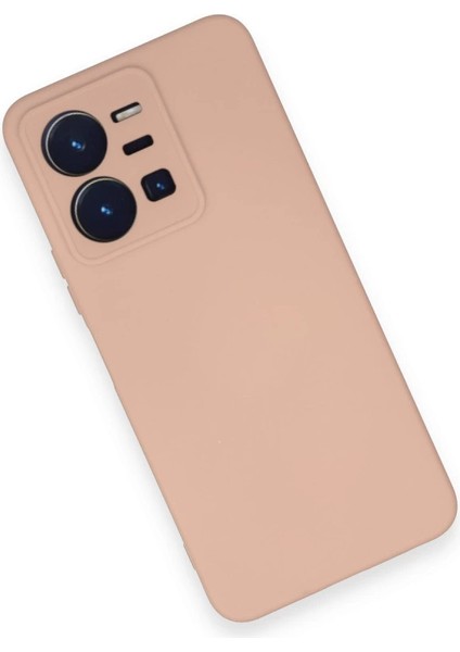 Vivo Y35 Kılıf Nano Içi Kadife Silikon - Pudra modelleri