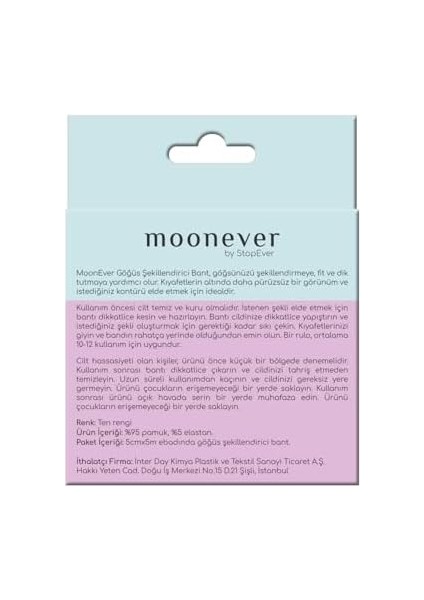 Moonever Göğüs Toparlayıcı Bant | Ultra Ince | Ten Renginde, Nefes Alabilir ve Yapışkanlı Yapısıyla – Her Kombine Uyum Sağlayan Görünmez Konfor