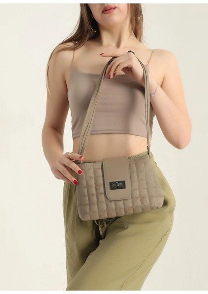 Şık ve Zarif Kilitli Bayan El ve Omuz Çantası