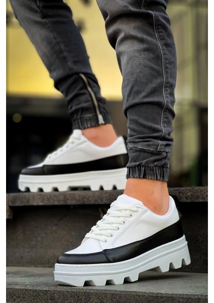 Yzlal KB-056 Kuback Beyaz Siyah Detaylı Beyaz Yüksek Taban Günlük Spor Ayakkabı (Numara: 41) fırsatları