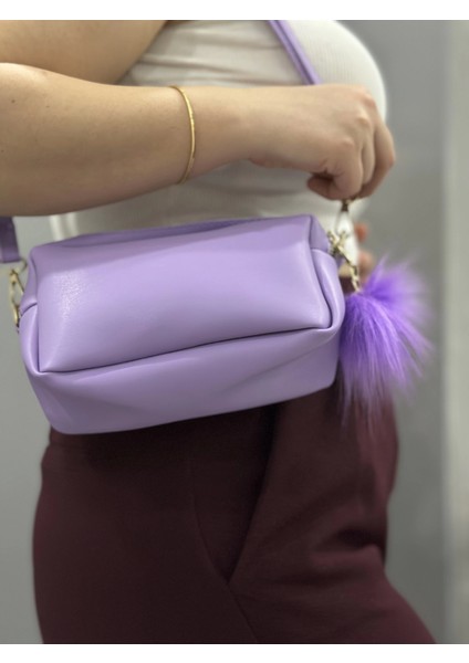 Sptrns Ponpon Mor Cilt Çanta (Beden: Standart)