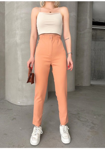 Sptrns Beli Lastikli Karamel Pantolon Somon (Beden: M) indirimleri