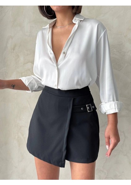 Sptrns Kadın Tokalı Şort Etek Siyah S25449 (Beden: S) indirimleri