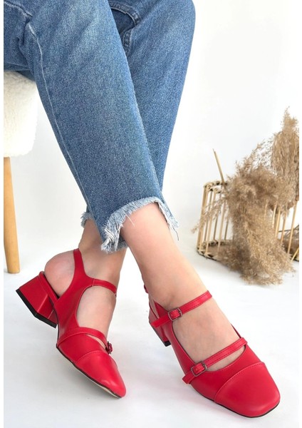 Yzlal Doran Kırmızı Cilt Topuklu Ayakkabı (Numara: 37) fiyatları