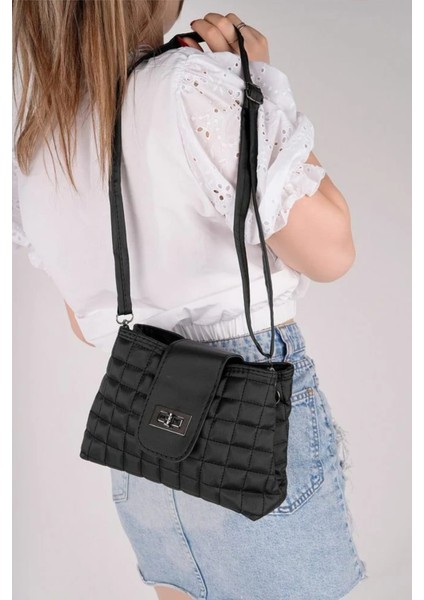 Şık ve Zarif Kilitli Bayan El ve Omuz Çantası