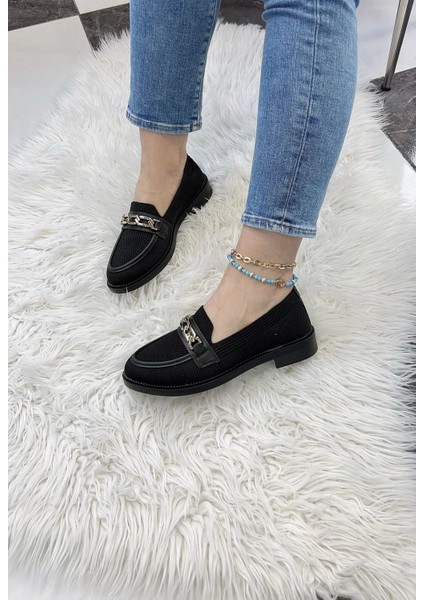 Yzlal KB-021 Kuback Siyah Triko Siyah Taban U Toka Günlük Kadın Ayakkabı Kömür (Numara: 36)