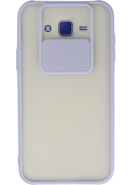 Samsung Galaxy J7 Kılıf Palm Buzlu Kamera Sürgülü Silikon - Lila