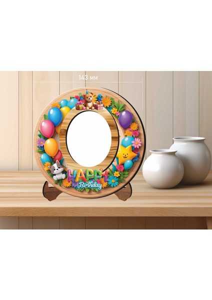 Mdf Malzemeden Çocuklar Için 14X14 cm Uv Baskılı Fotoğraf Çerçevesi V2