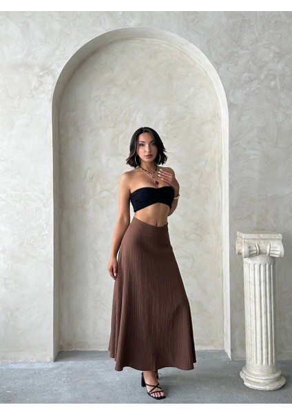 Sptrns Uzun Astarlı Etek S255043 Kahve (Beden: Xl)