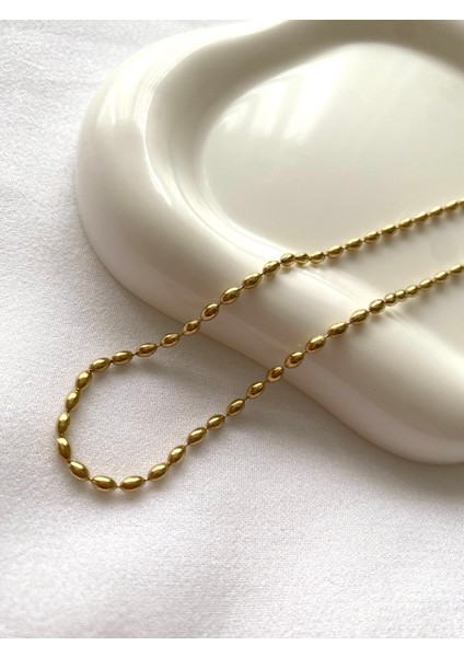 Alpjewel Oval Zincir Xupıng Kolye Kararmaz