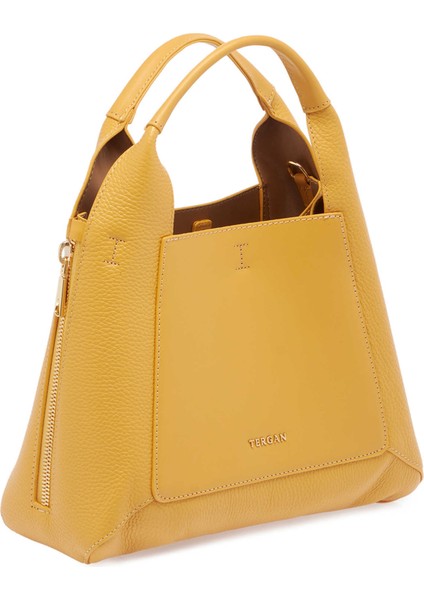 Sarı Hakiki Deri Kadın El Çantası - S24Y1BC80262-L6I
