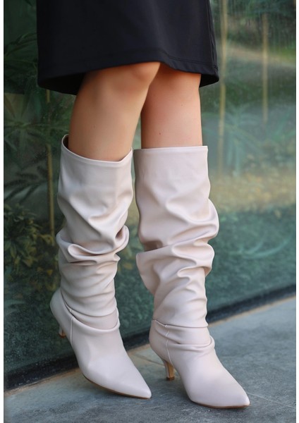 Sptrns Zelya Bej Cilt Topuklu Çizme (Numara: 37) modelleri