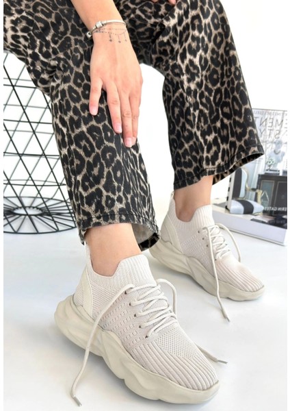 Yzlal Henta Bej Triko Bağcıklı Spor Ayakkabı (Numara: 39) modelleri