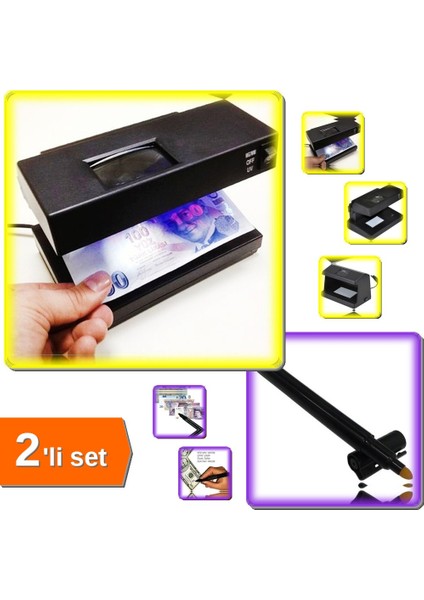 Mercekli Para Kontrol Cihazı + Para Kontrol Kalemi - 2li Set E3X2A0