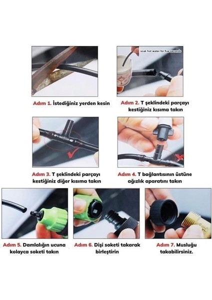 10 Metre Kendin Yap Balkon Veranda Çardak Kamelya Sulama Serinletme ve Nemlendirme Sistemi ( Lisinya )