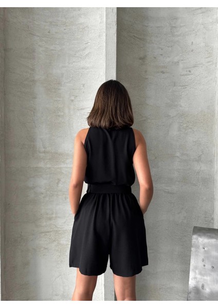 Sptrns Yakalı Şort Tulum Siyah (Beden: M) modelleri
