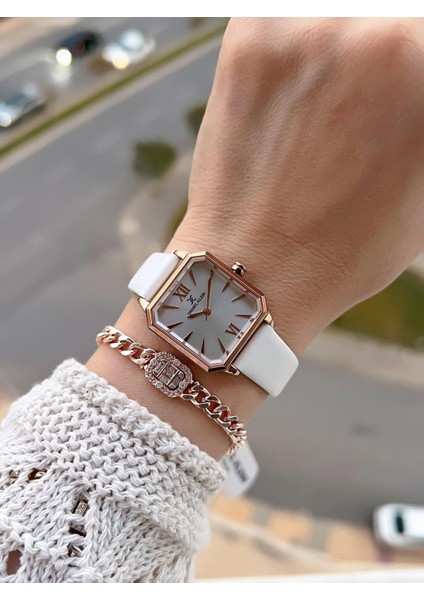 Deri Kordonlu 2 Yıl Garantili 3 Atm Suya Dayanıklı Kadın Kol Saati+Bileklik BD.13939.5 fiyatları