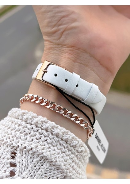 Deri Kordonlu 2 Yıl Garantili 3 Atm Suya Dayanıklı Kadın Kol Saati+Bileklik BD.13939.5 modelleri