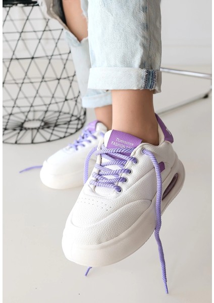 Yzlal Chris Beyaz Cilt Lila Detaylı Bağcıklı Spor Ayakkabı (Numara: 39) fiyatları