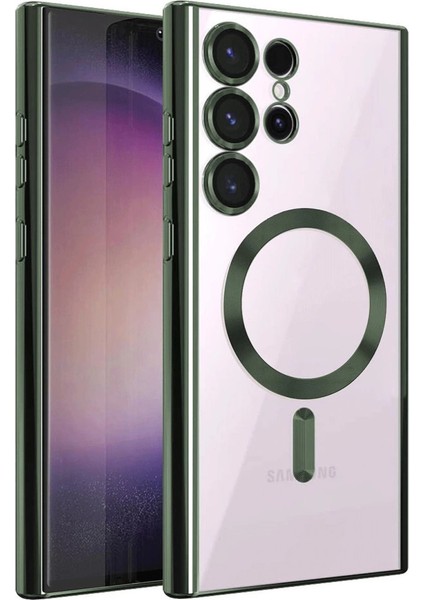 Samsung Galaxy S25 Ultra Kılıf Kross Magneticsafe Kapak - Koyu Yeşil