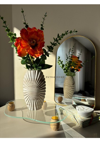 El Yapımı Iskandinav Tarzı Dekoratif Vazo 17 cm Şık Tasarım