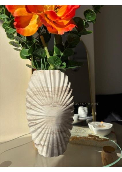 El Yapımı Iskandinav Tarzı Dekoratif Vazo 17 cm Şık Tasarım indirimleri