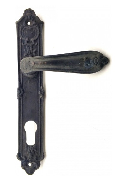 Eco Lounge Antika Tarz Dekoratif Pirinç Çiçekli Oda Kapı Kolu - 240X40 Mm, Oksit