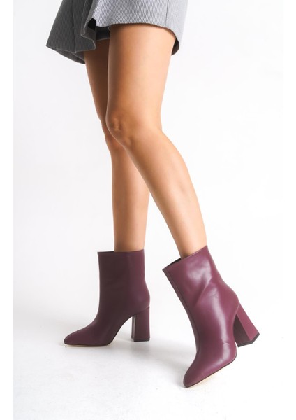 Kadın Bordo Cilt Fermuarsız Çekme Topuklu Bot Z3T5KBCML01– Günlük ve Şık fiyatları