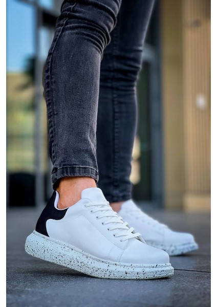 Yzlal KB-X500 Kuback Beyaz Siyah Yüksek Taban Bağcıklı Günlük Erkek Ayakkabı (Numara: 41) fiyatları