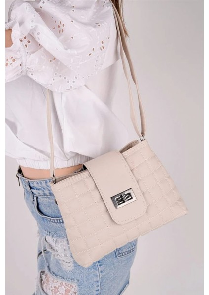 Şık ve Zarif Kilitli Bayan El ve Omuz Çantası