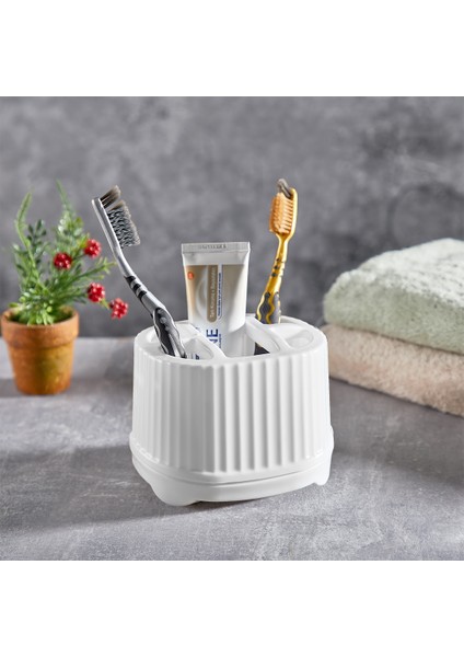 2 Adet Setüstü Diş Fırçalık Qlux Tezgahüstü Organizer L-00848 Makyaj Fırçası Organizer