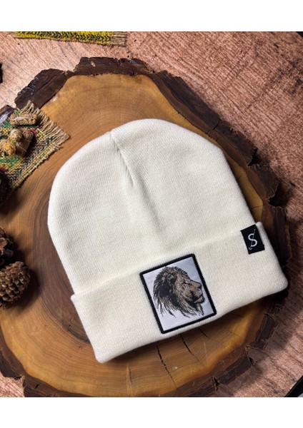 Erkek Kadın Unisex Bere Kışlık Şapka – Kışlık Kalın Triko Aslan Hayvan Figürlü Şık Kış Kaliteli Bere