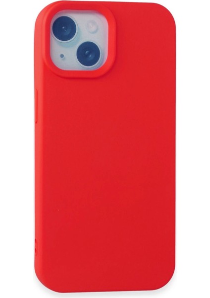 Iphone 15 Kılıf Nano Içi Kadife Silikon - Kırmızı