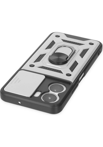 Vivo Y16 Kılıf Pars Lens Yüzüklü Silikon - Gümüş fırsatları