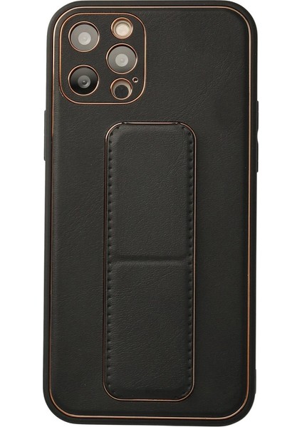 Iphone 12 Pro Kılıf Coco Deri Standlı Kapak - Siyah