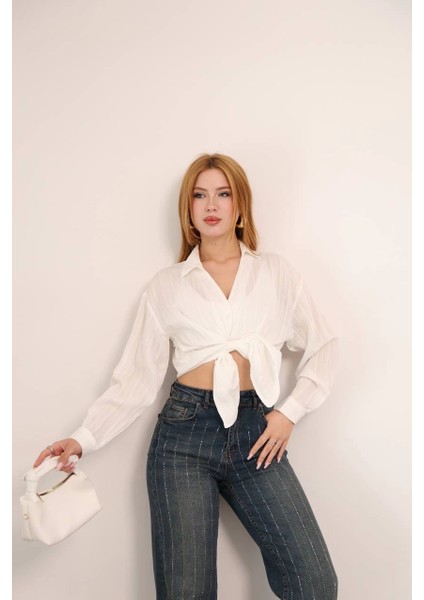 Sptrns Kendinden Çizgili London Gömlek Beyaz (Beden: M) modelleri