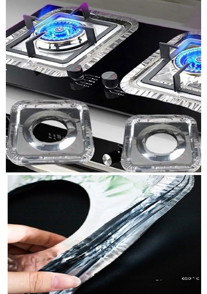 20 Adet Leke Önleyici Ocak Koruyucu Folyo + 3 Adet Dikdörtgen Saklama Kabı 375 ml - 2li Set C0G5A2 fiyatları