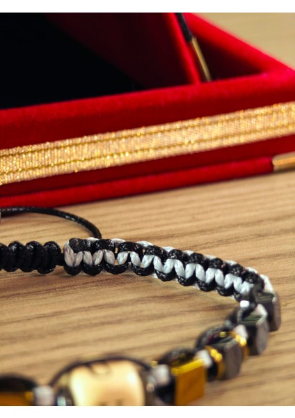 Makrome Örme Bileklik El Yapımı Kişiye Özel Harfli Bileklik Doğal Taş Hematit Bileklik fiyatları