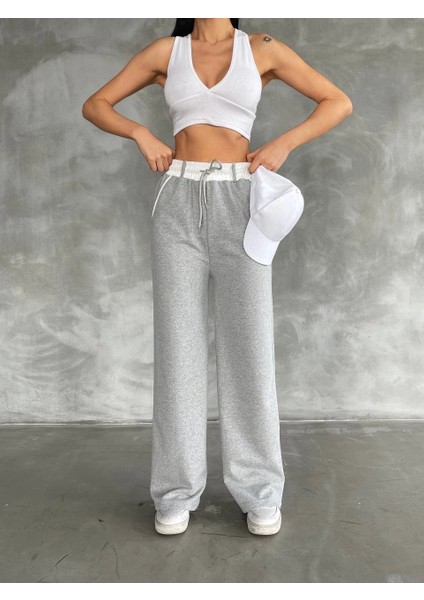 Sptrns Garnili Bol Paça Pantolon Gri (Beden: Standart) modelleri