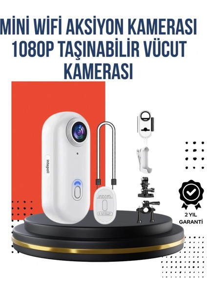 360° Klipsli Manyetik Spor Kamera Yüksek Çözünürlük