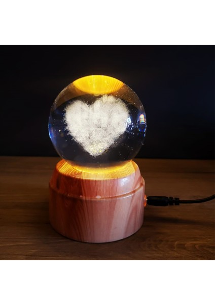 Kalp Tasarımlı Dönen Cam Küre fiyatları